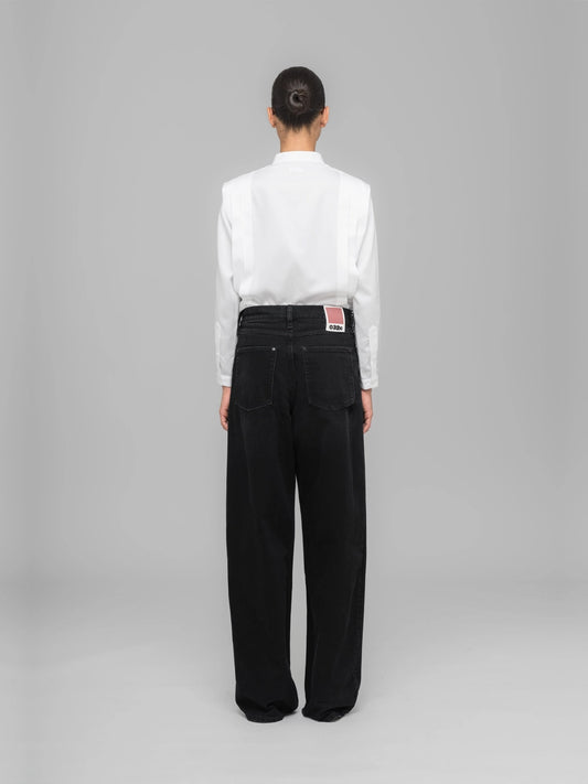 ''Down To Earth'' Wide Leg Jean - Washed Black