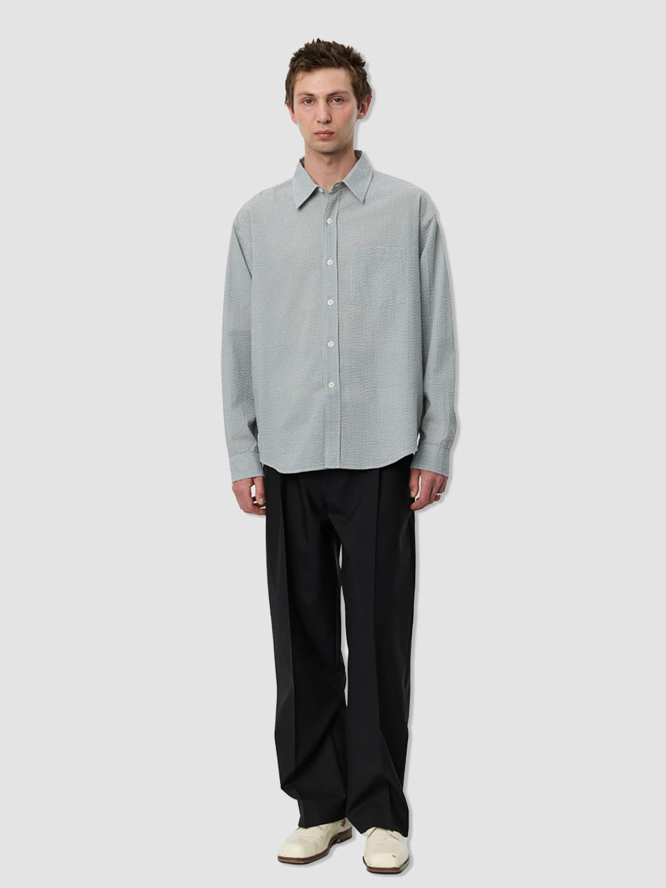 Executive Shirt - Textured Bottle Grey Check