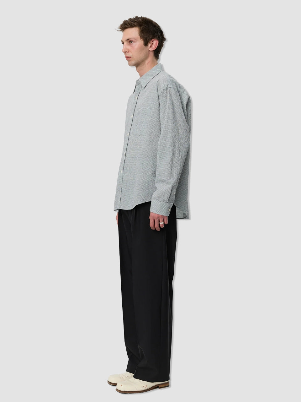 Executive Shirt - Textured Bottle Grey Check