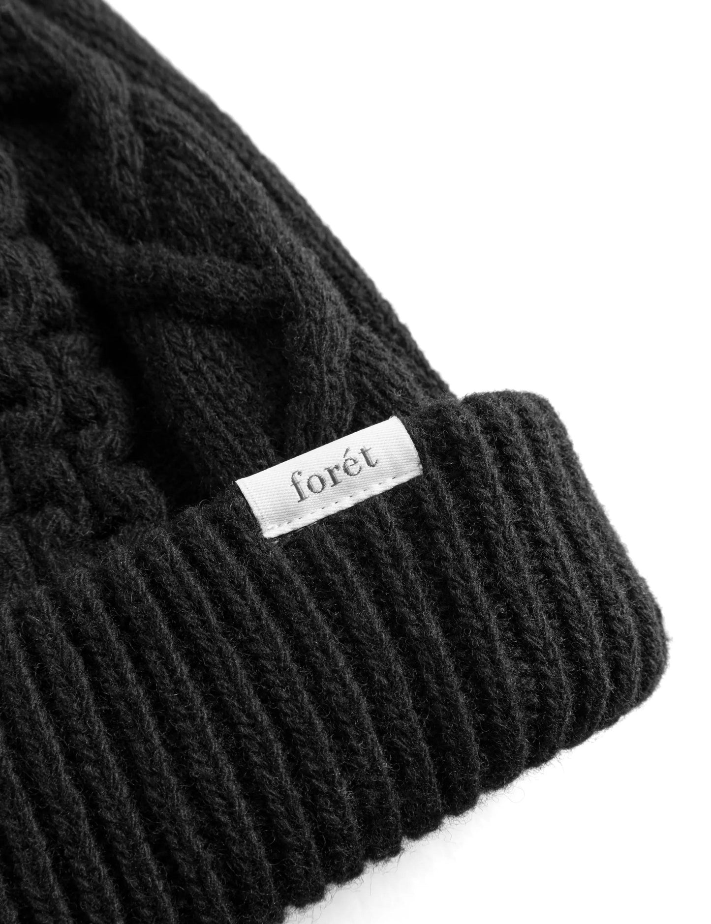 Hybrid Cable Beanie - Black - ect.studio