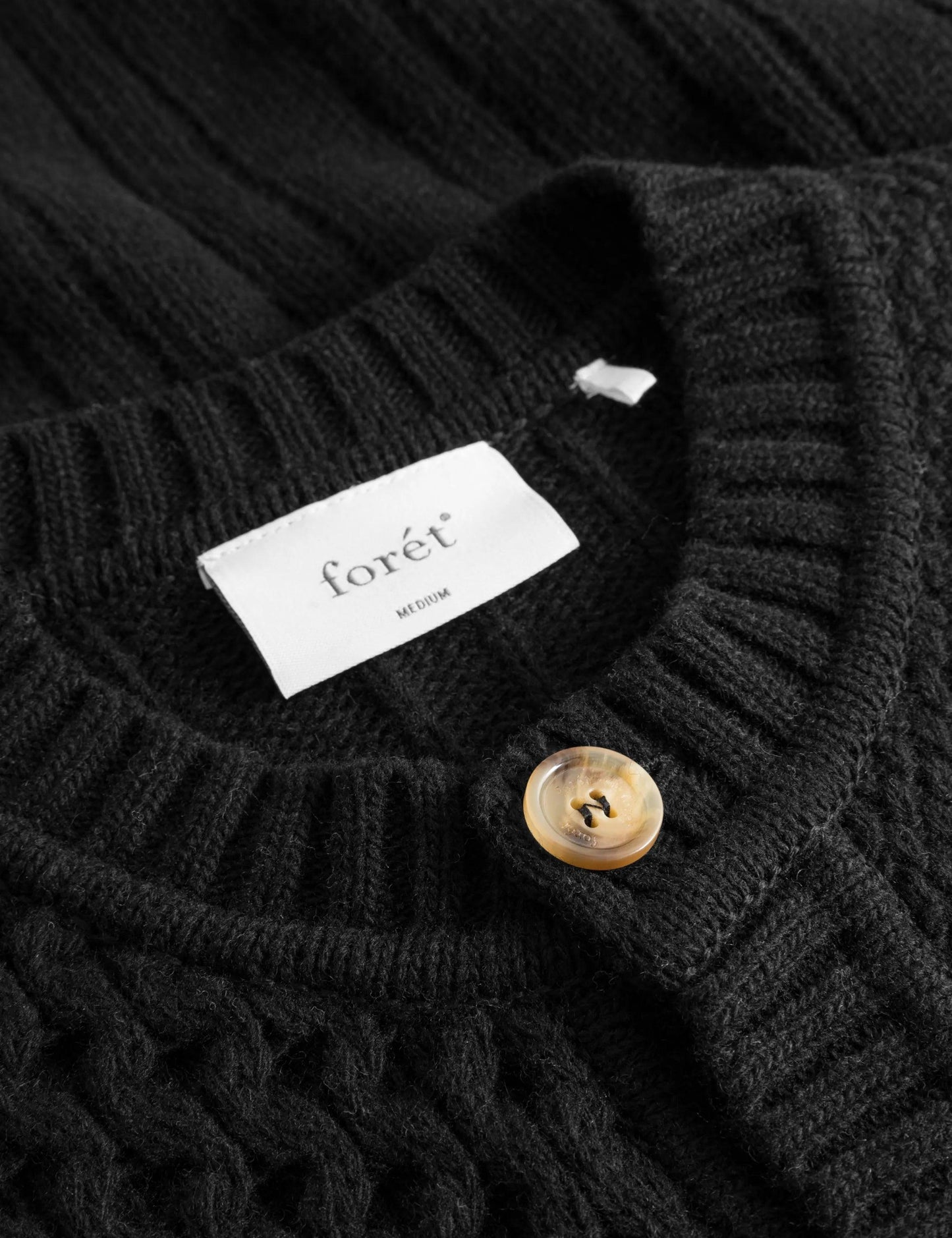 Hybrid Cable Cardigan - Black - ect.studio