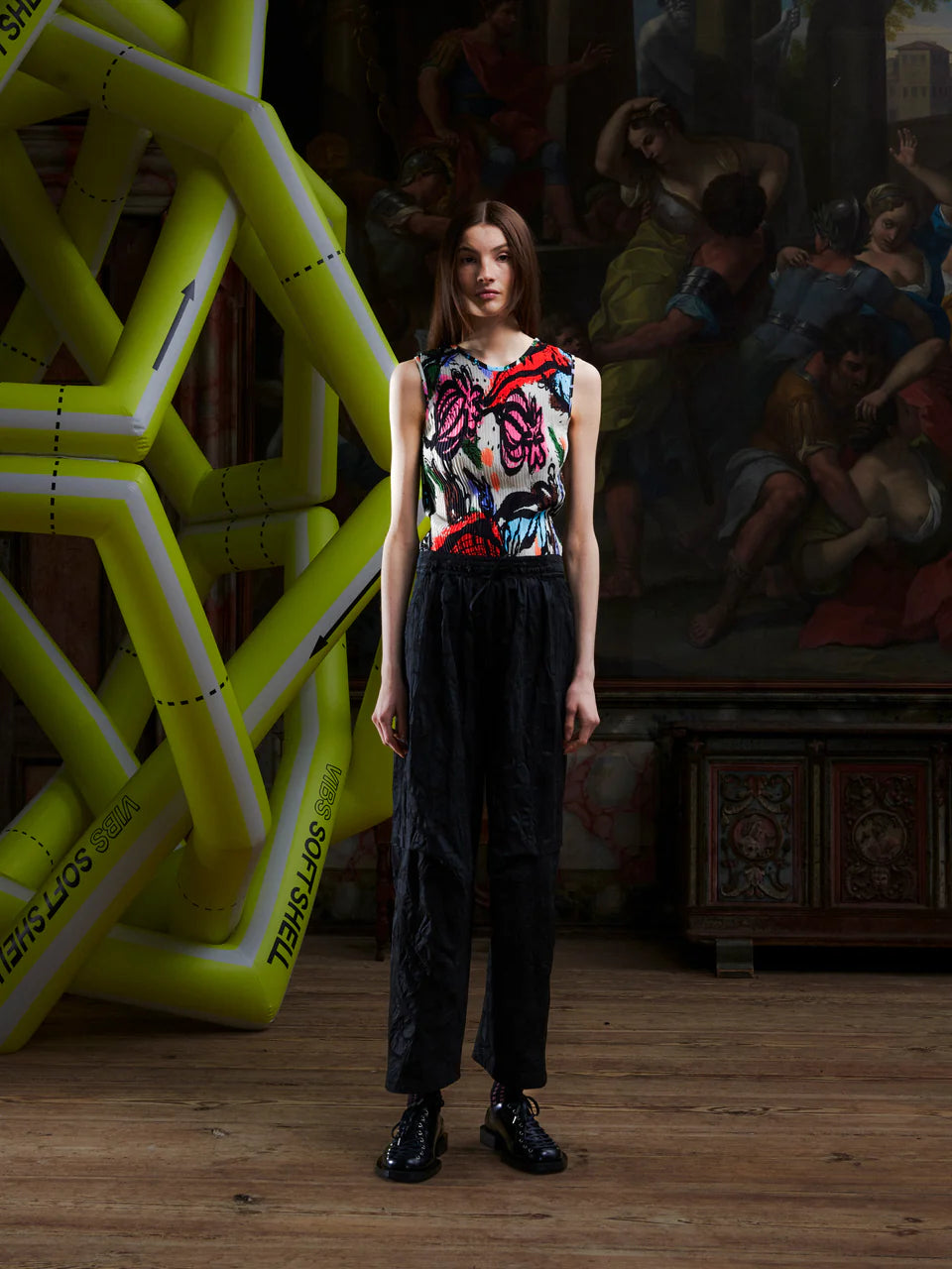 Sleeveless Plisse Top