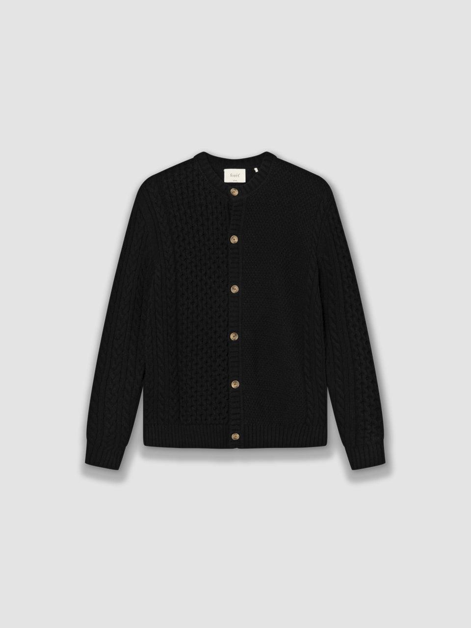 Hybrid Cable Cardigan - Black - ect.studio