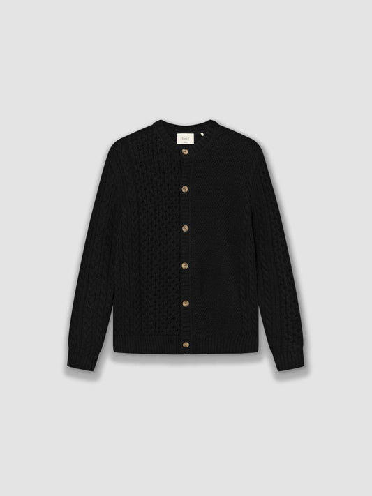 Hybrid Cable Cardigan - Black - ect.studio