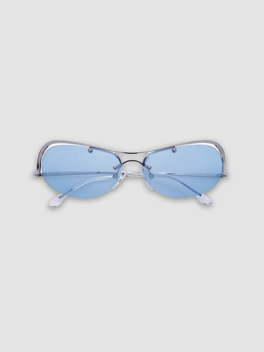 Lana Sunglasses - Silver Light Blue