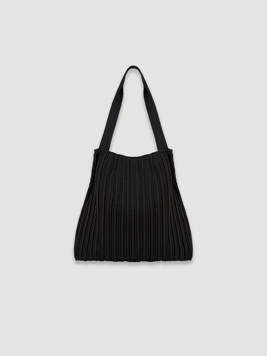 Large Crinkle Shopper Bag - Black