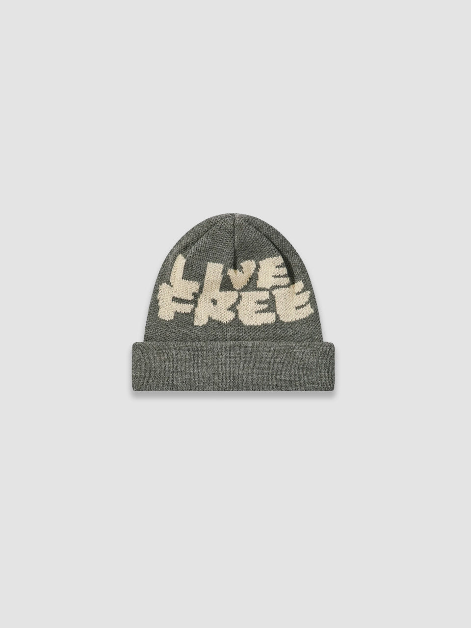 Live Free Jacquard Beanie - Grey