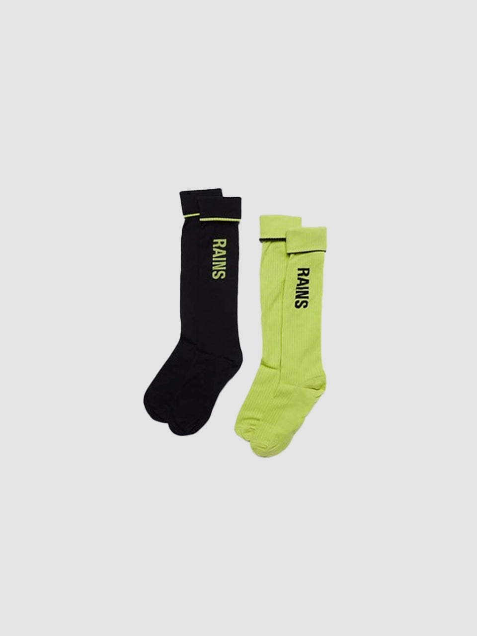 Lot de 2 paires de chaussettes à logo - Vert citron / Noir