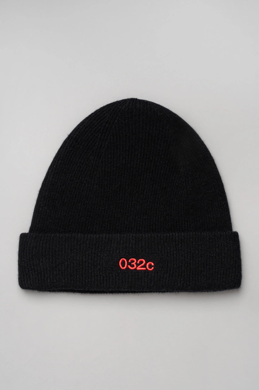 Logo Cashmere Blend Beanie - Black