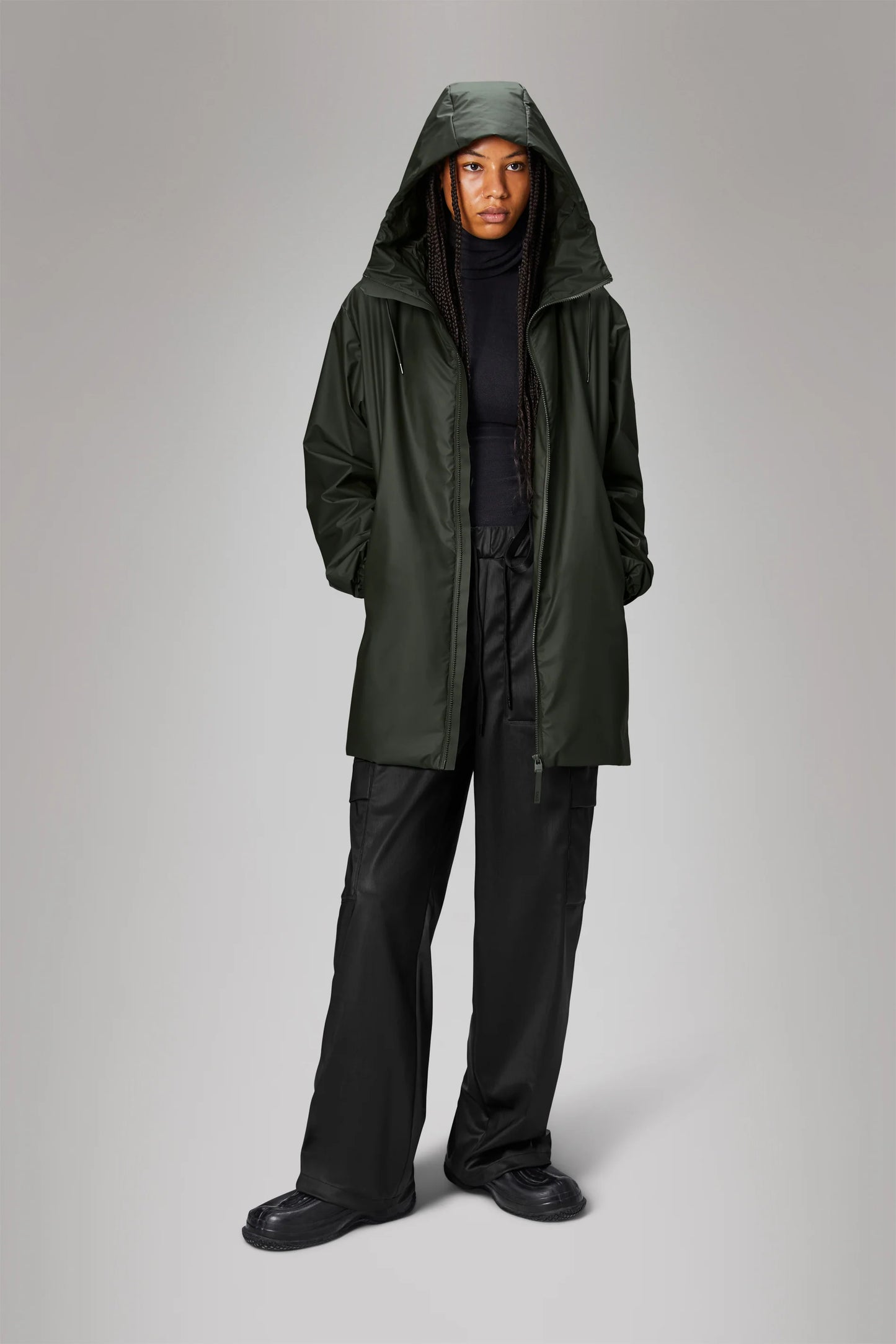 Long insulated raincoat best sale