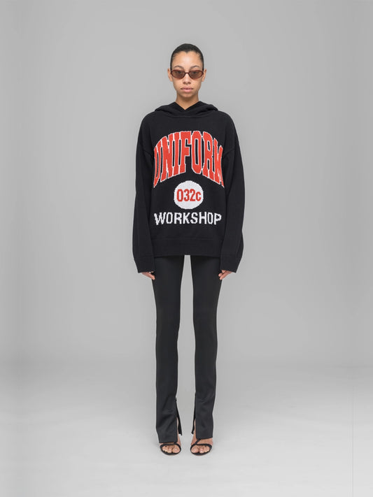 ''Lucky Strike'' Hooded Knit - Black