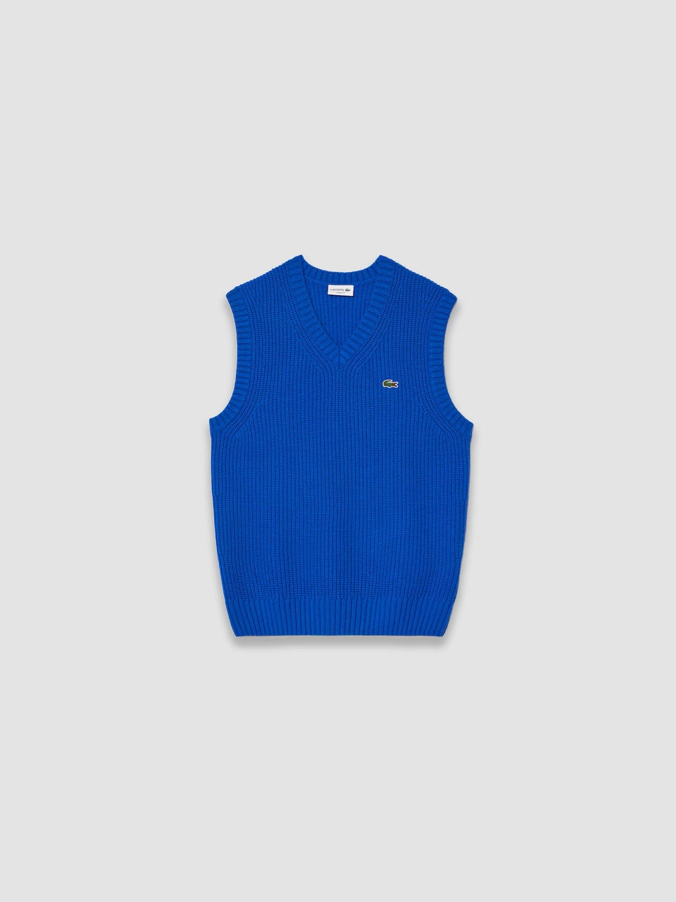 Gilet col V en laine épaisse pour homme - Bleu