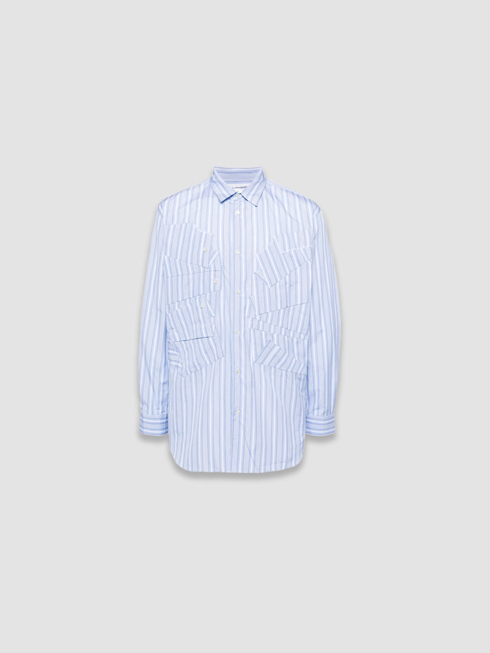 Mens Stitched Fabric Shirt - Blue Stripe