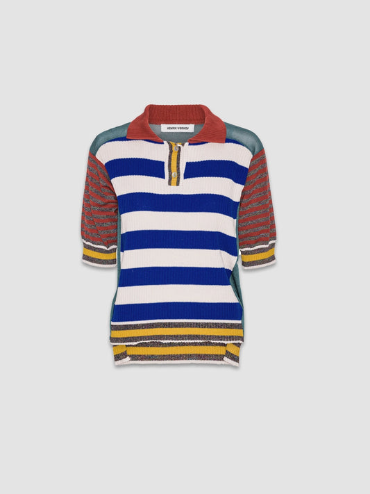 Mix Polo Top - Teal Mix