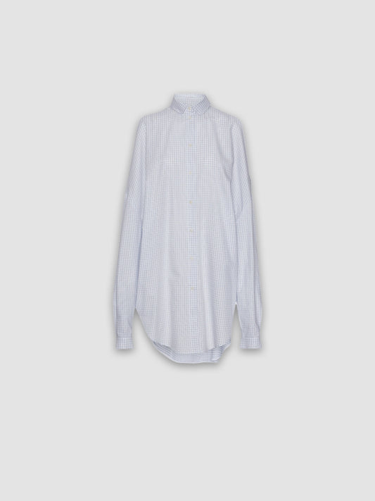 New Bumble Shirtdress - White Blue Grid