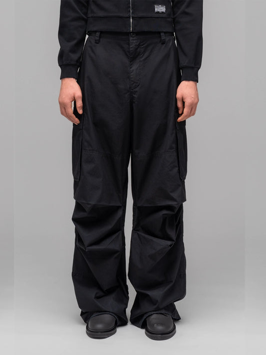 ''OVERTIME'' Cargo Pants - Black