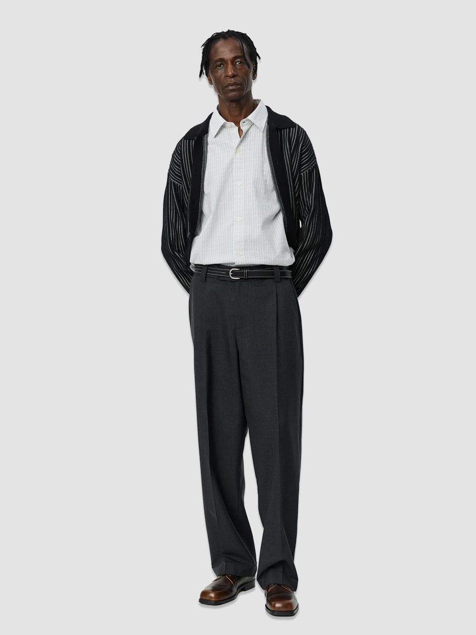 Patch Trousers - Grey Wool