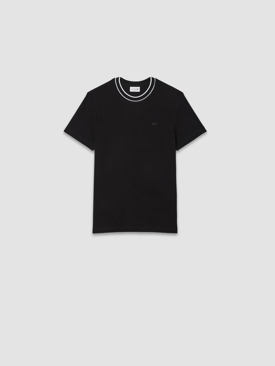 Pique Stripe Collar T-shirt - Black