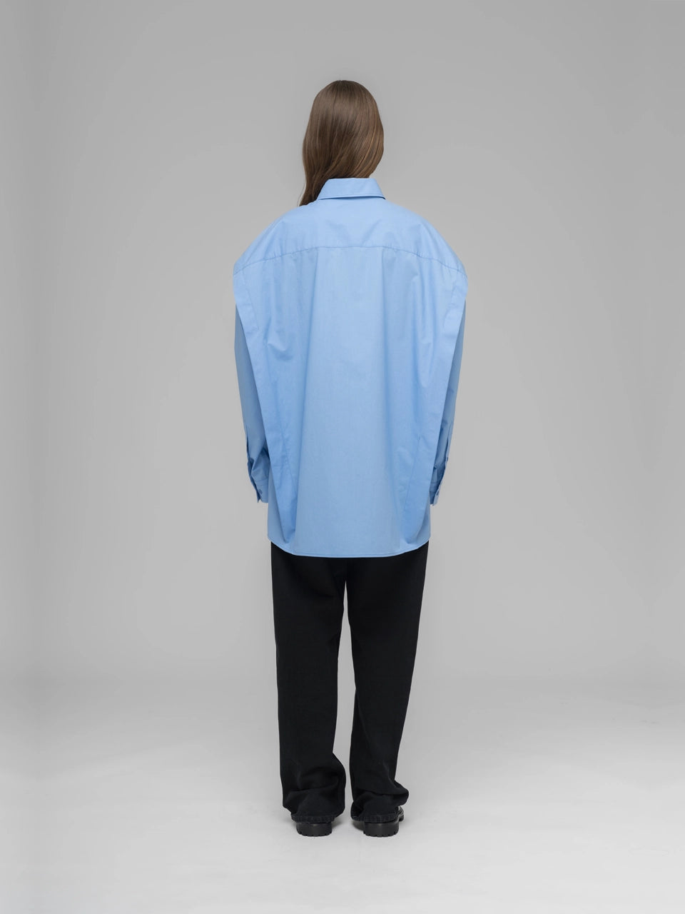 ''Please, Steam'' Oversized Shirt - Light Blue