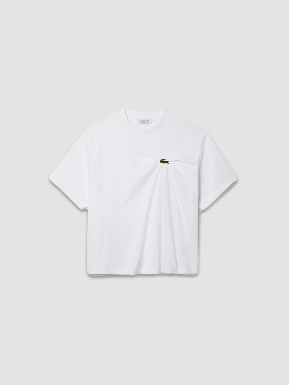 Pleated Crocodile Jersey T-shirt - White