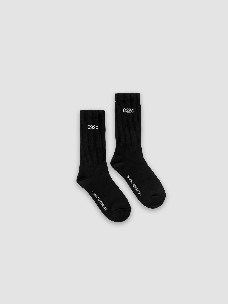 ''Remove Before Sex'' Crew Socks - B&W