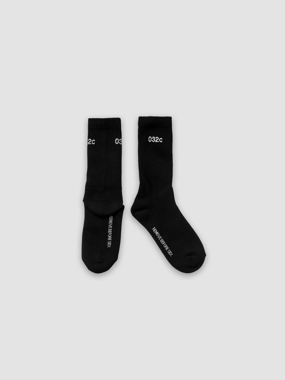 ''Remove Before Sex'' Crew Socks - B&W
