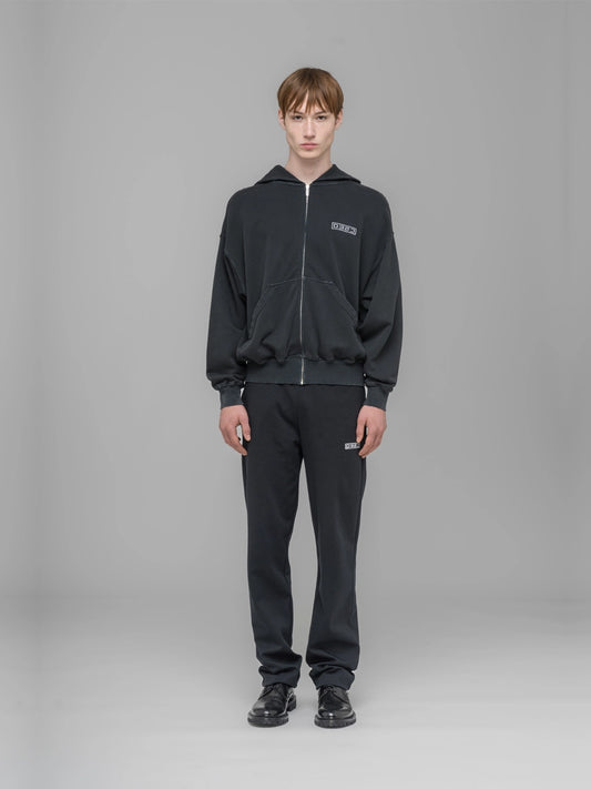 ''Routine'' Zip Hoodie - Faded Black