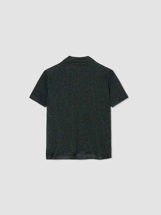 Runway Slim Fit Satin Piqué Polo Shirt