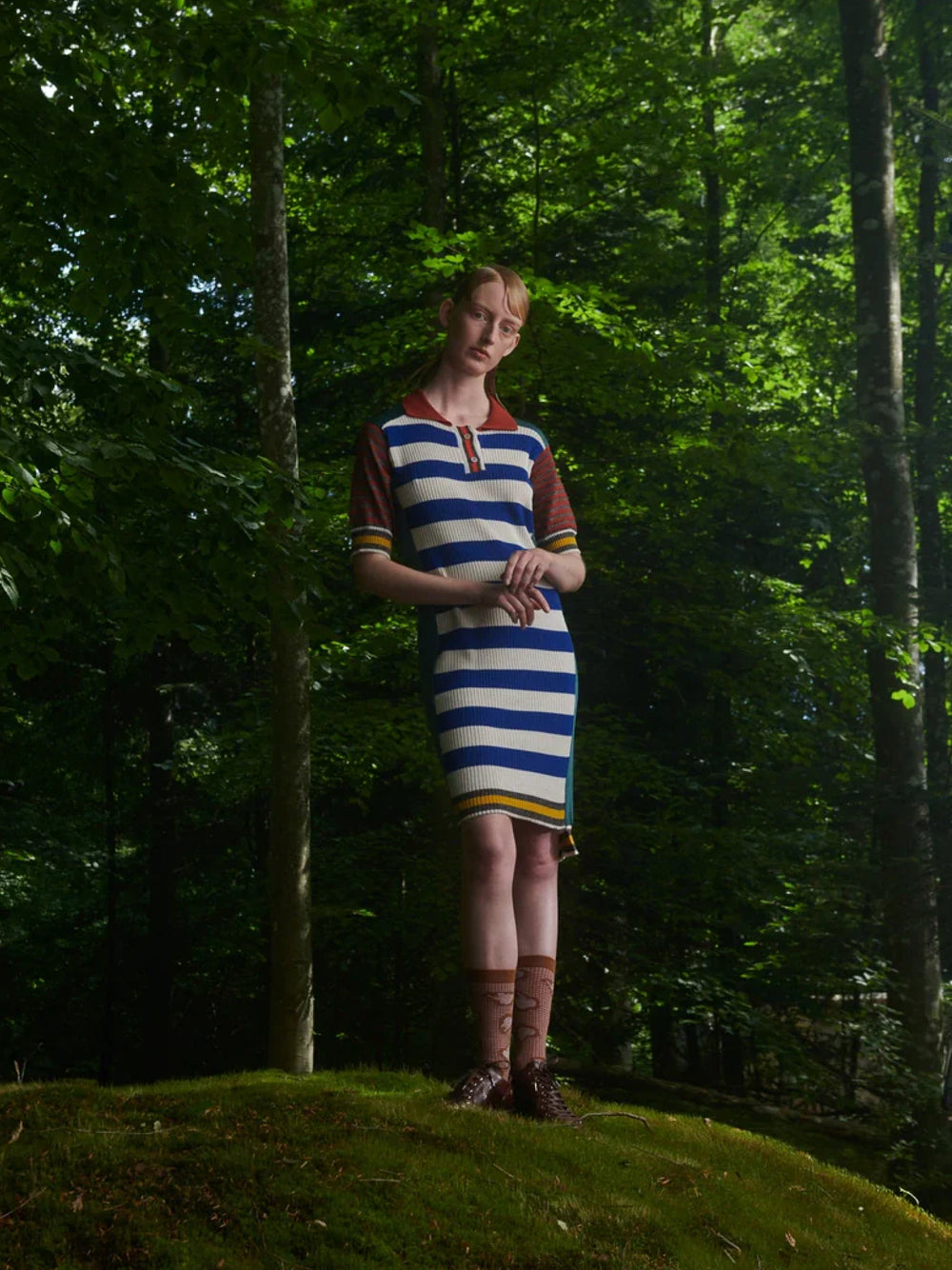 Mix Polo Dress - Teal Mix