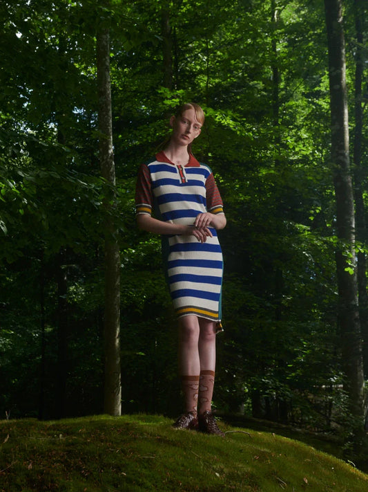 Mix Polo Dress - Teal Mix