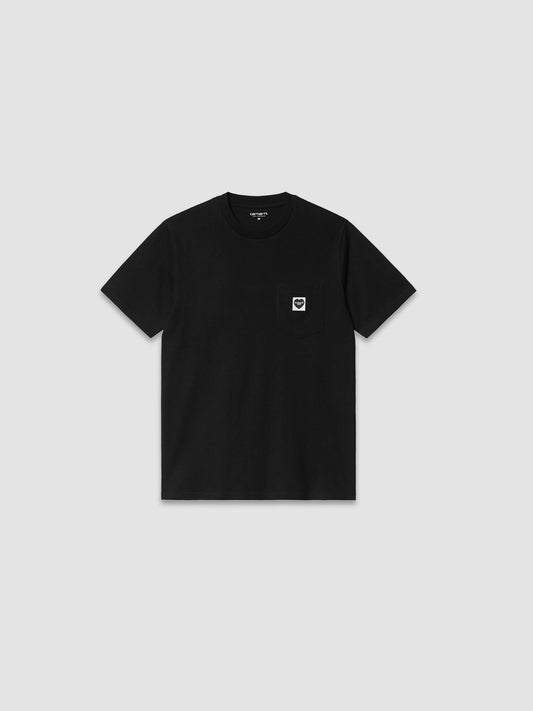 S/S Pocket Heart T-Shirt - Black