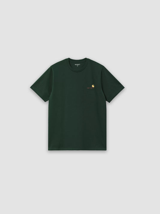 S/S American Script T-Shirt - Conifer