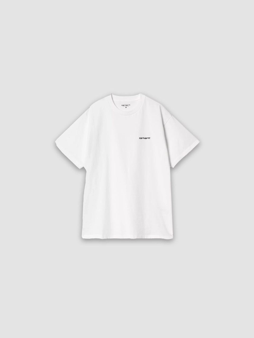 S/S Script Embroidery T-Shirt - White / Black