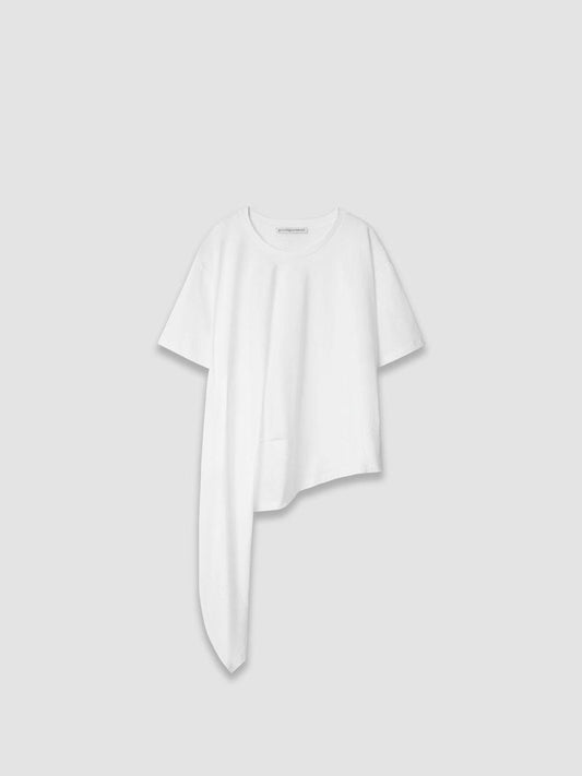 Side Drape T-shirt - White - ect.studio