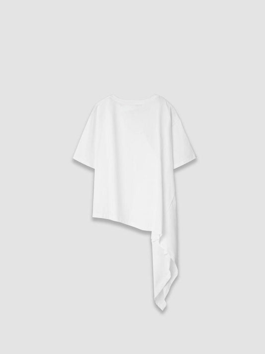 Side Drape T-shirt - White - ect.studio