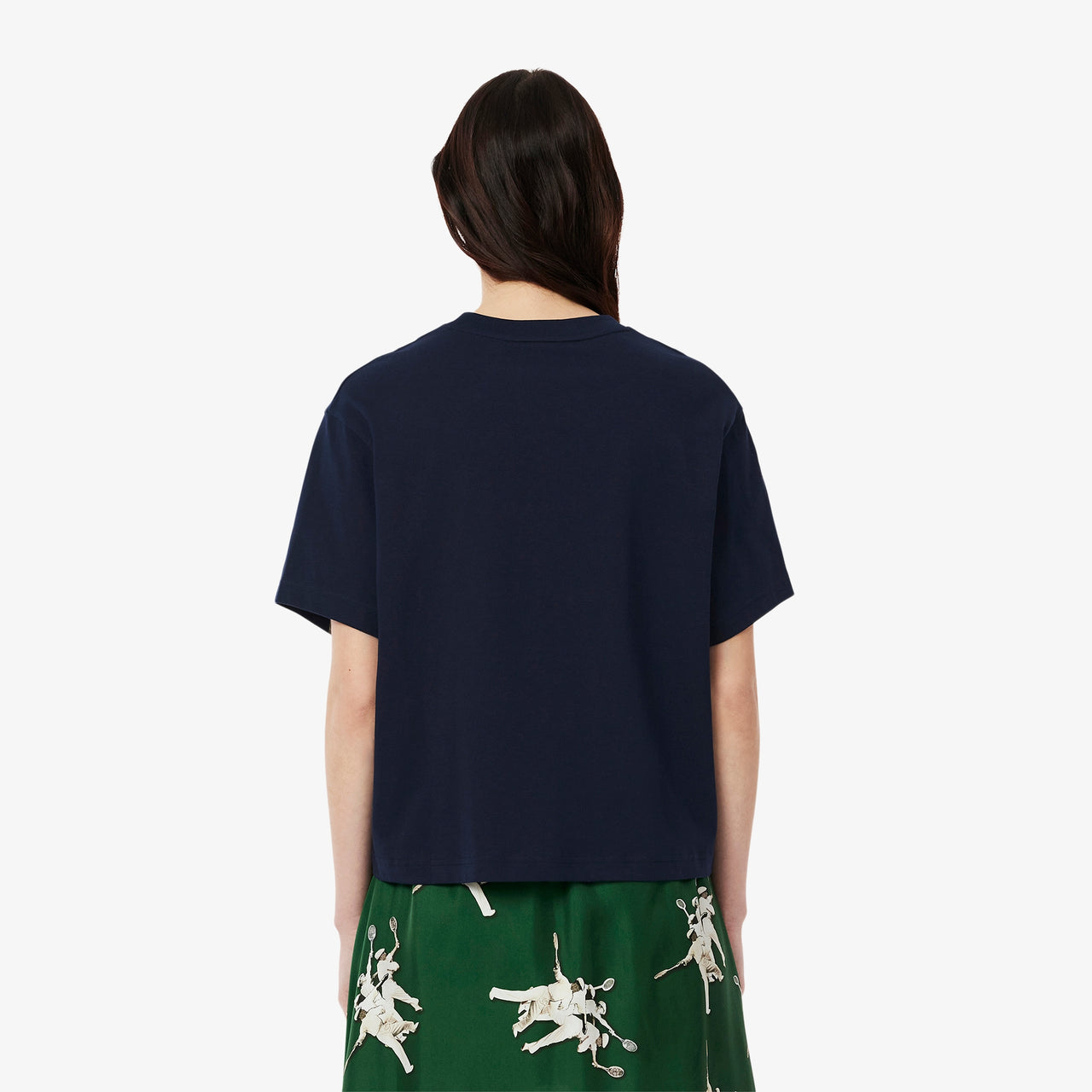 Pleated Crocodile Jersey T-shirt - Navy Blue