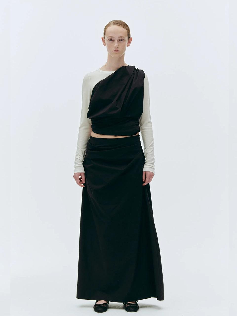 Cyprus Drape Top - Black - ect.studio