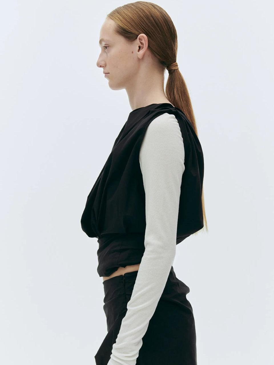 Cyprus Drape Top - Black - ect.studio