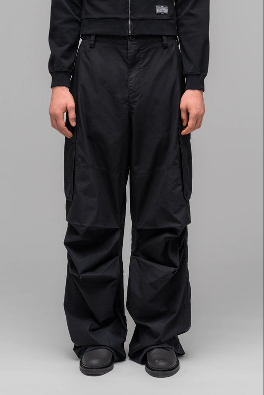 ''OVERTIME'' Cargo Pants - Black