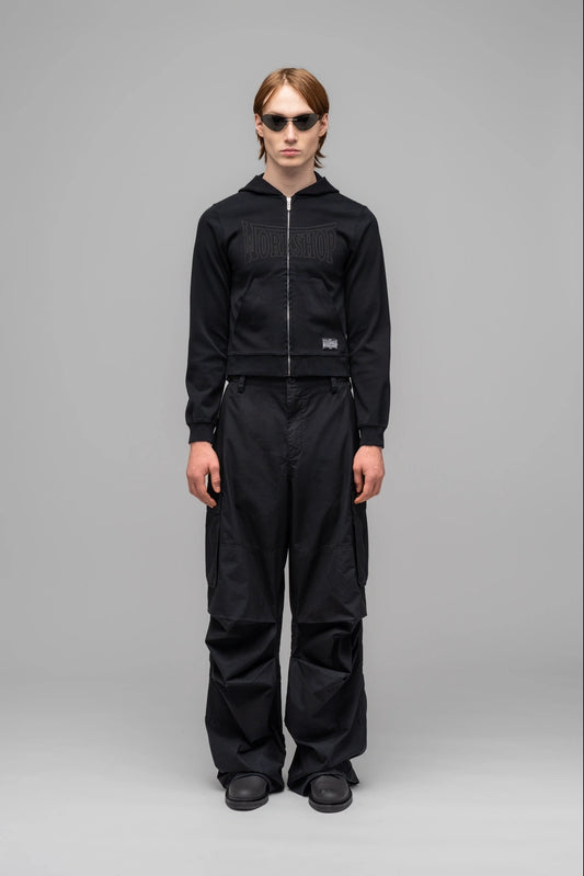 ''OVERTIME'' Cargo Pants - Black