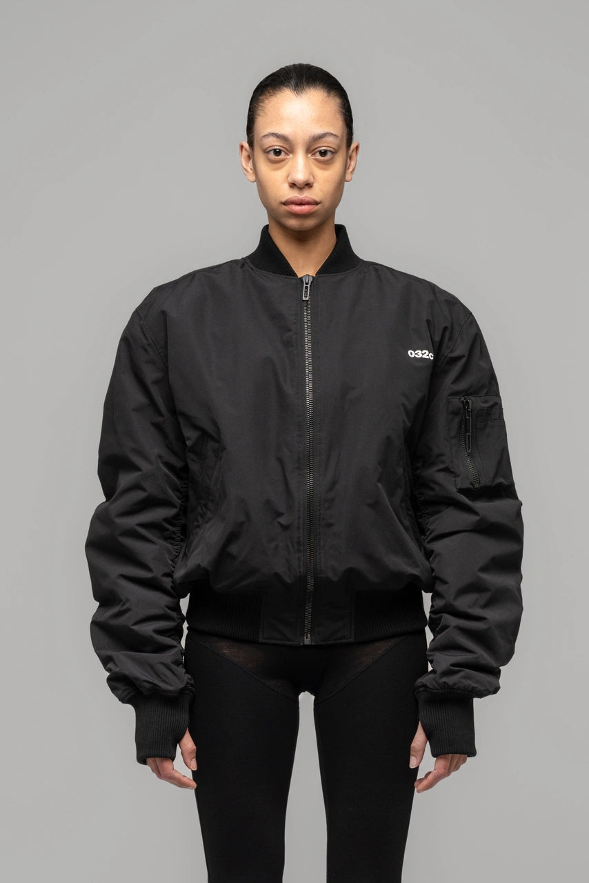 032c ''NIGHTHAWKS'' Bomber Jacket - Black at e.c.t. studio 032c ''NIGHTHAWKS'' Bomber Jacket - Black at e.c.t. studio