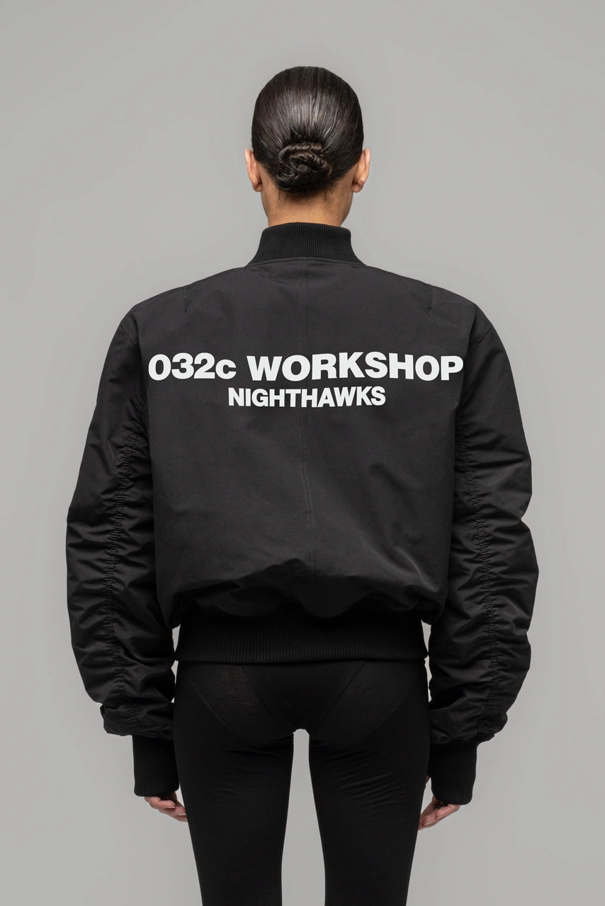 032c ''NIGHTHAWKS'' Bomber Jacket - Black at e.c.t. studio 032c ''NIGHTHAWKS'' Bomber Jacket - Black at e.c.t. studio