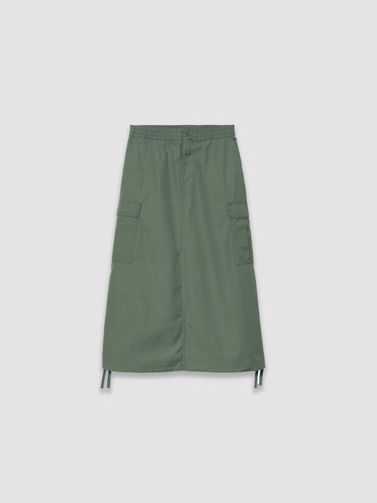 W' Long Cargo Skirt - Duck Green Rinsed