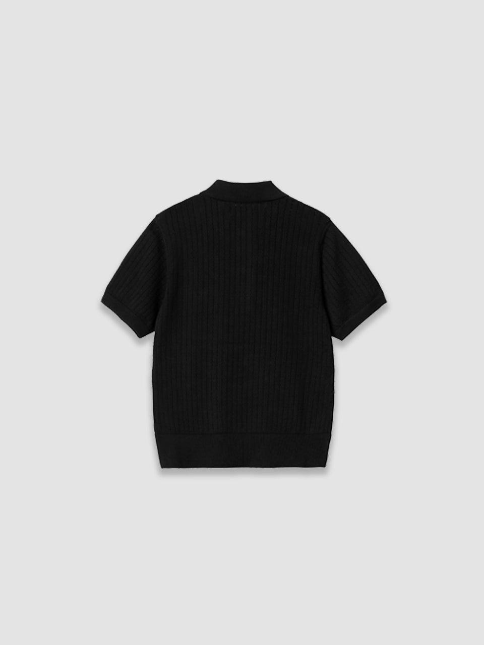 W' Norlina Polo Knit - Black - ect.studio