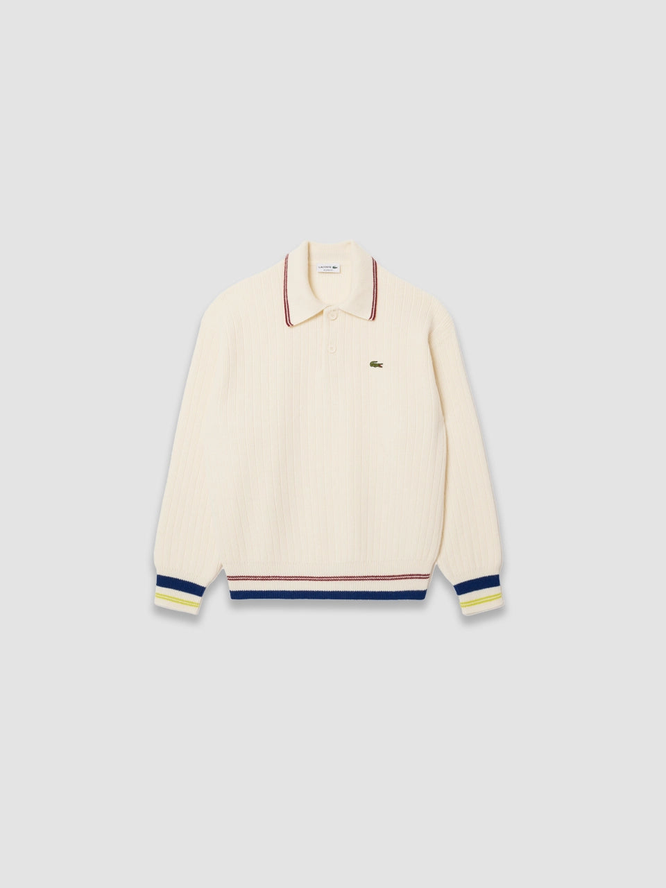 Worsted Wool Polo Sweater - R1T White