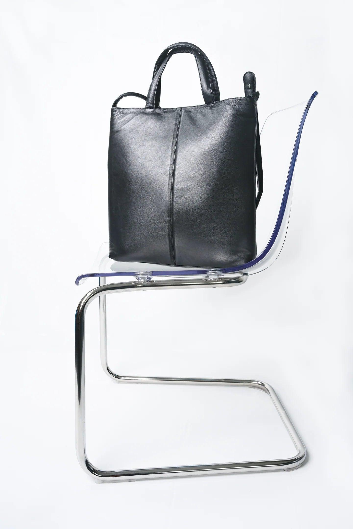 Biggie Padded Leather Shopper - Black - Aster - ect.studio