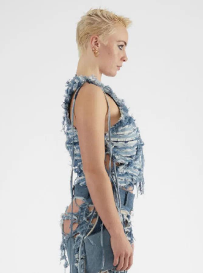 *Couture* Reversible Mechanical Top - Blue - Fine Chaos - ect.studio