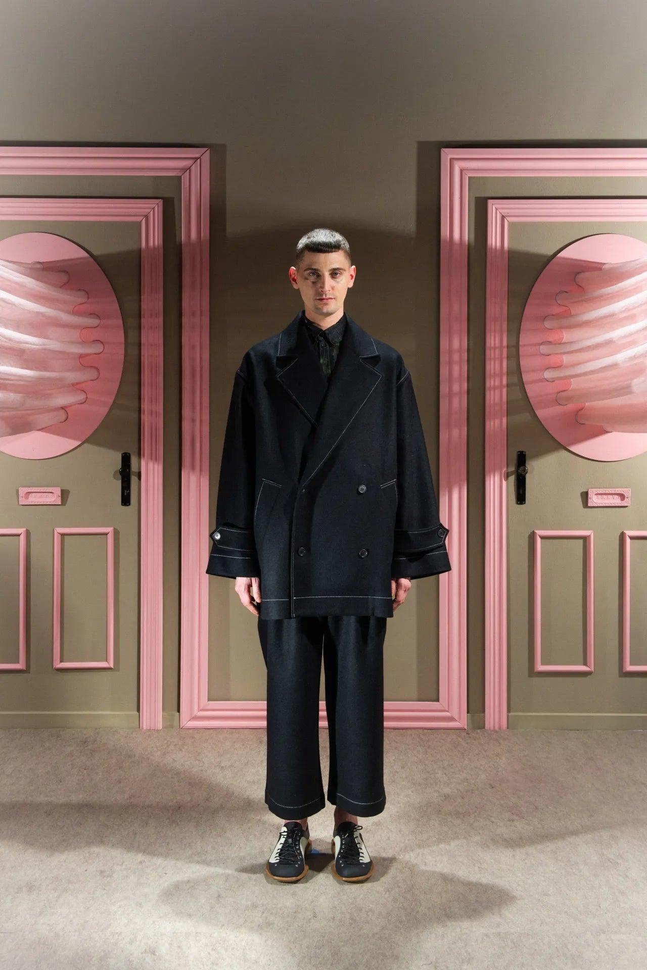 Henrik Vibskov Dimout Coat Black at e.c.t. studio