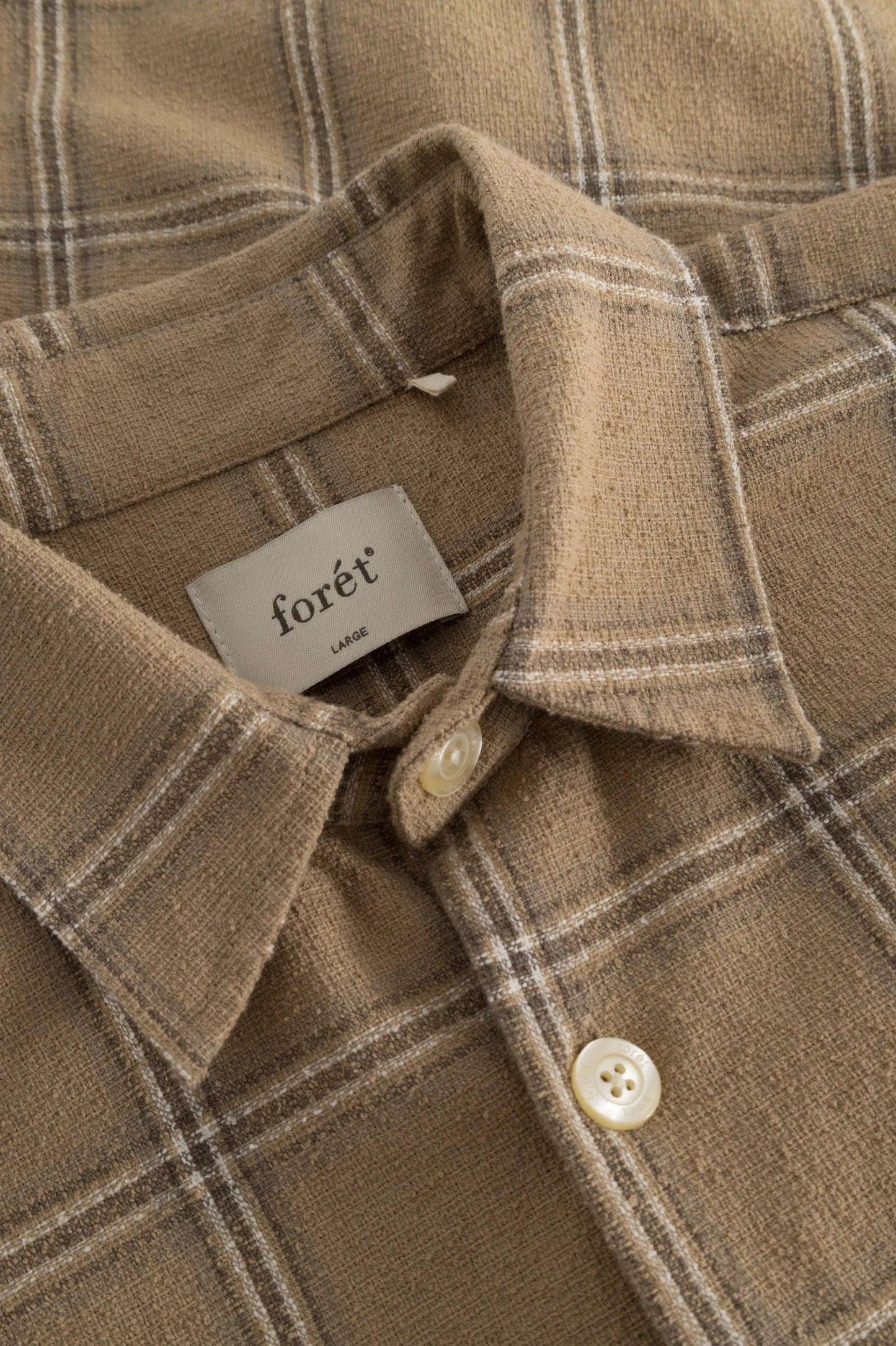 Fable Check Shirt - Khaki Check - Fóret - ect.studio