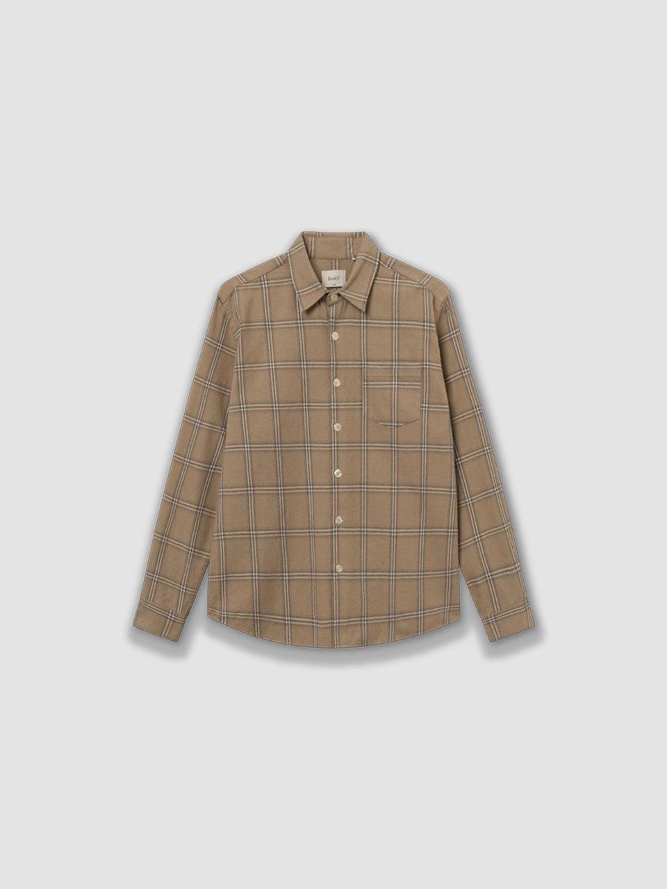 Fable Check Shirt - Khaki Check - Fóret - ect.studio